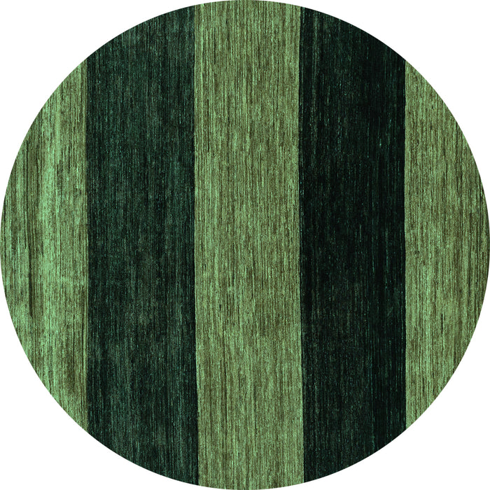 Round Machine Washable Abstract Turquoise Modern Area Rugs, wshabs2328turq