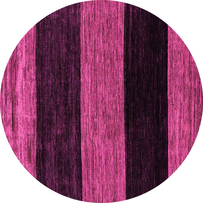 Round Machine Washable Abstract Pink Modern Rug, wshabs2328pnk