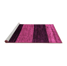 Sideview of Machine Washable Abstract Pink Modern Rug, wshabs2328pnk