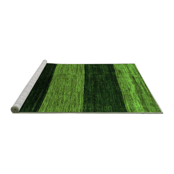Sideview of Machine Washable Abstract Green Modern Area Rugs, wshabs2328grn