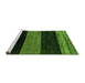 Sideview of Machine Washable Abstract Green Modern Area Rugs, wshabs2328grn