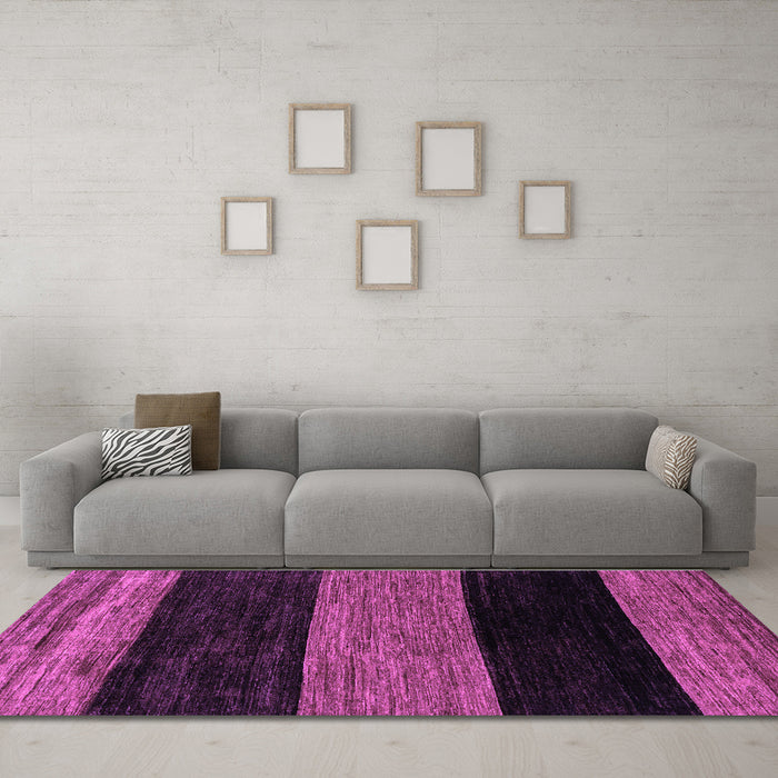 Machine Washable Abstract Purple Modern Area Rugs in a Living Room, wshabs2328pur