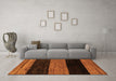 Machine Washable Abstract Orange Modern Area Rugs in a Living Room, wshabs2328org