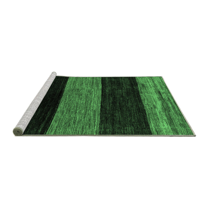 Sideview of Machine Washable Abstract Emerald Green Modern Area Rugs, wshabs2328emgrn