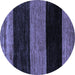 Round Abstract Blue Modern Rug, abs2328blu