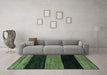 Machine Washable Abstract Turquoise Modern Area Rugs in a Living Room,, wshabs2328turq