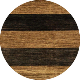 Round Machine Washable Abstract Sedona Brown Rug, wshabs2328