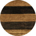 Round Machine Washable Abstract Sedona Brown Rug, wshabs2328