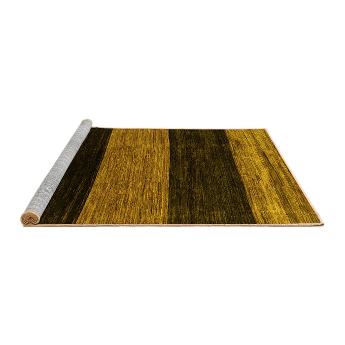 Sideview of Machine Washable Abstract Yellow Modern Rug, wshabs2328yw
