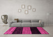 Machine Washable Abstract Pink Modern Rug in a Living Room, wshabs2328pnk