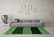 Machine Washable Abstract Emerald Green Modern Area Rugs in a Living Room,, wshabs2328emgrn