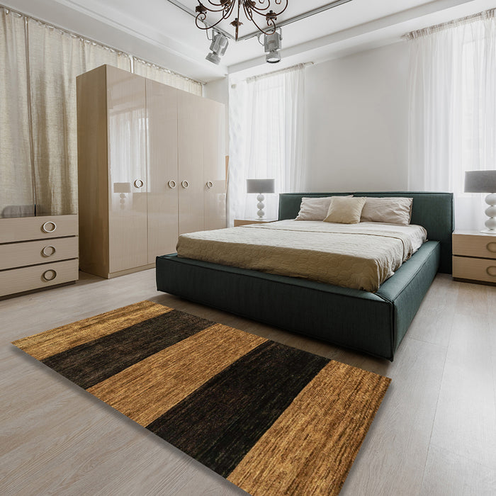 Abstract Sedona Brown Modern Rug in a Bedroom, abs2328