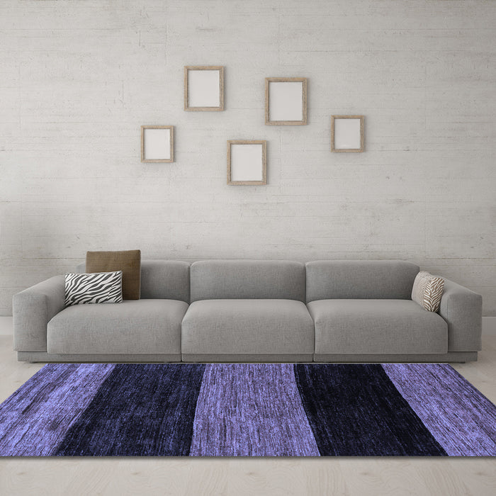 Machine Washable Abstract Blue Modern Rug in a Living Room, wshabs2328blu