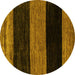 Round Abstract Yellow Modern Rug, abs2328yw