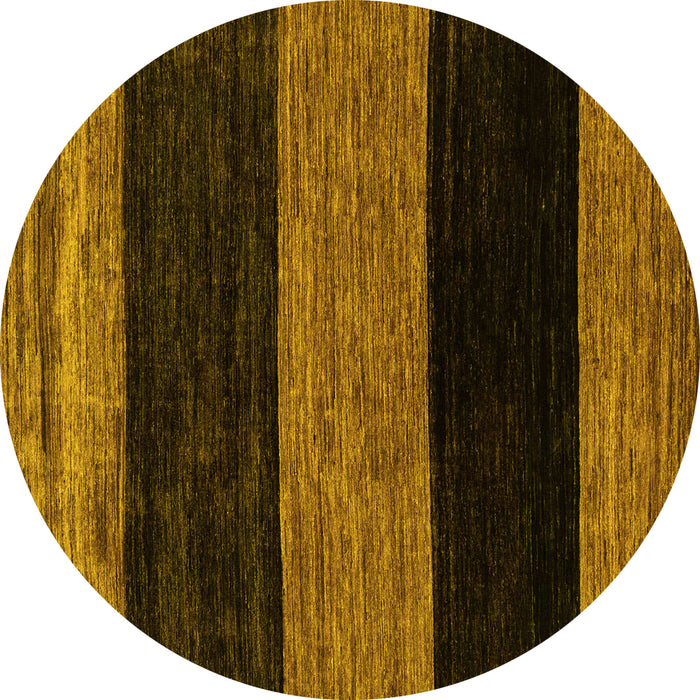 Round Machine Washable Abstract Yellow Modern Rug, wshabs2328yw