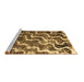 Sideview of Machine Washable Abstract Brown Modern Rug, wshabs2329brn