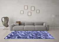 Machine Washable Abstract Blue Modern Rug, wshabs2329blu