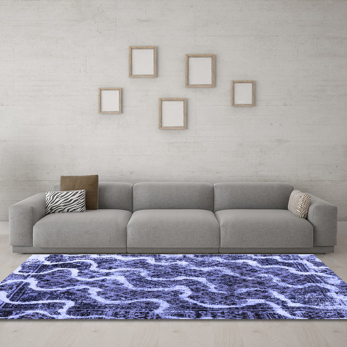 Machine Washable Abstract Blue Modern Rug in a Living Room, wshabs2329blu