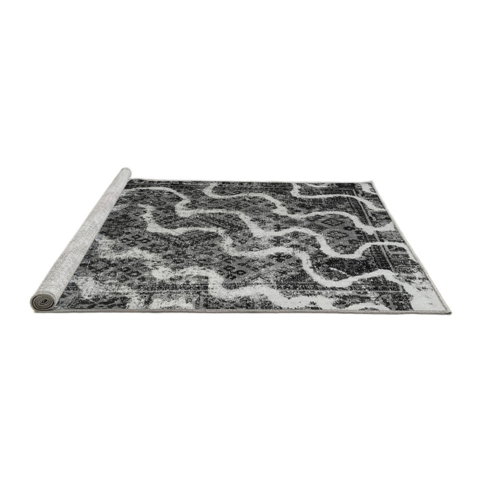 Sideview of Machine Washable Abstract Gray Modern Rug, wshabs2329gry