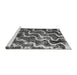 Sideview of Machine Washable Abstract Gray Modern Rug, wshabs2329gry