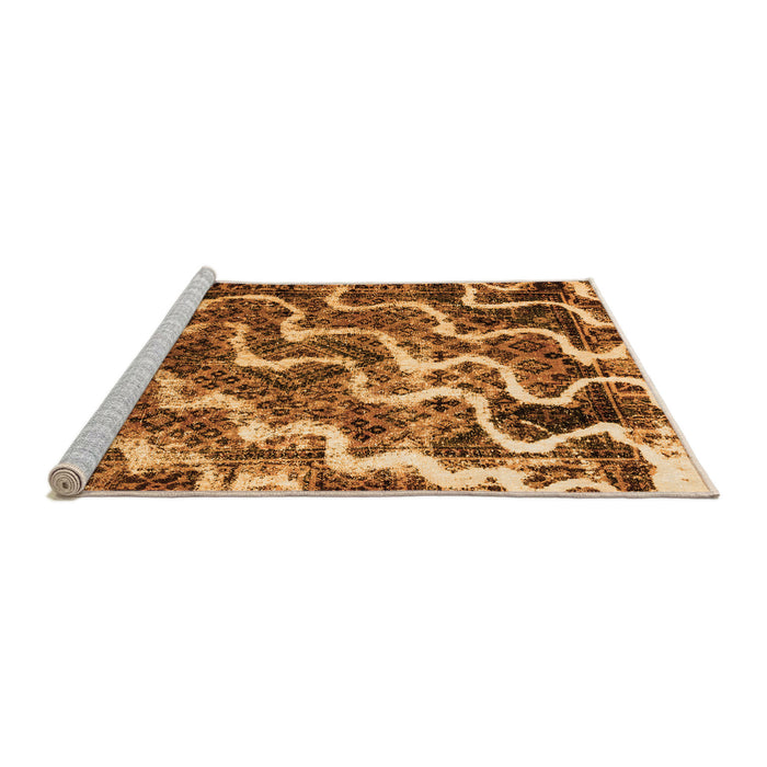 Sideview of Machine Washable Abstract Orange Modern Area Rugs, wshabs2329org