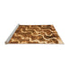 Sideview of Machine Washable Abstract Orange Modern Area Rugs, wshabs2329org