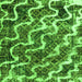 Square Machine Washable Abstract Green Modern Area Rugs, wshabs2329grn