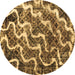 Round Abstract Brown Modern Rug, abs2329brn