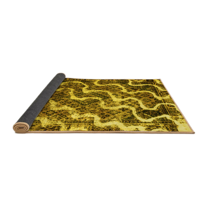 Sideview of Abstract Yellow Modern Rug, abs2329yw