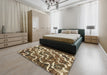 Abstract Brown Modern Rug in a Bedroom, abs2329