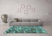 Machine Washable Abstract Light Blue Modern Rug, wshabs2329lblu