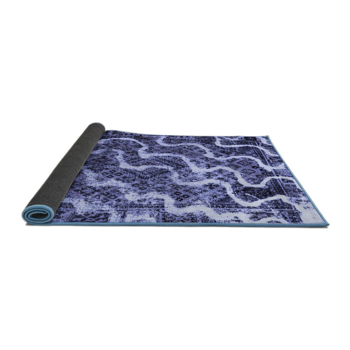 Sideview of Abstract Blue Modern Rug, abs2329blu