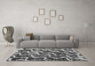 Machine Washable Abstract Gray Modern Rug in a Living Room,, wshabs2329gry