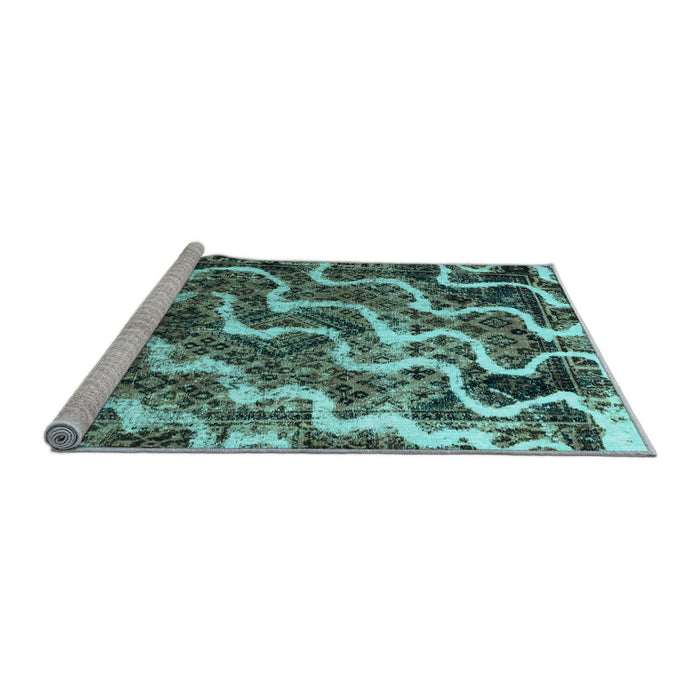 Sideview of Machine Washable Abstract Light Blue Modern Rug, wshabs2329lblu