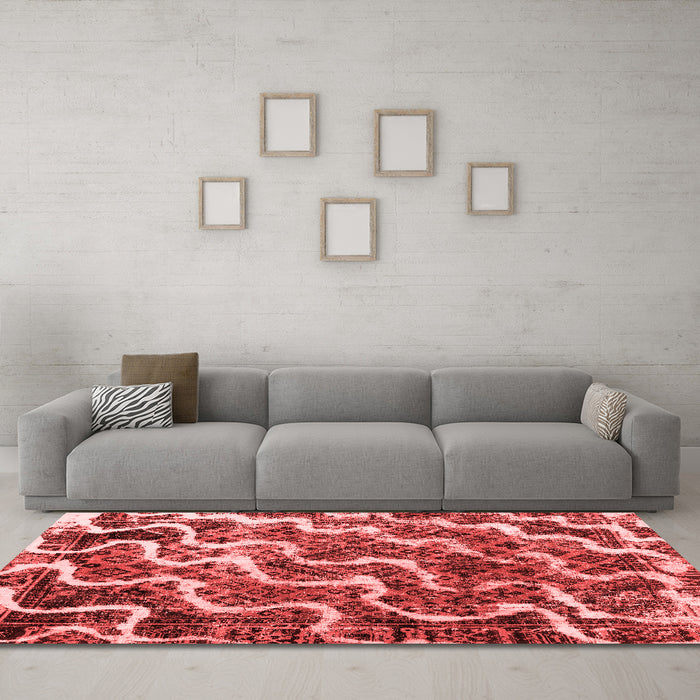 Modern Red Washable Rugs