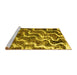 Sideview of Machine Washable Abstract Yellow Modern Rug, wshabs2329yw