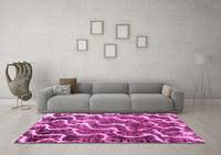 Machine Washable Abstract Pink Modern Rug, wshabs2329pnk