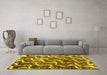 Machine Washable Abstract Yellow Modern Rug in a Living Room, wshabs2329yw