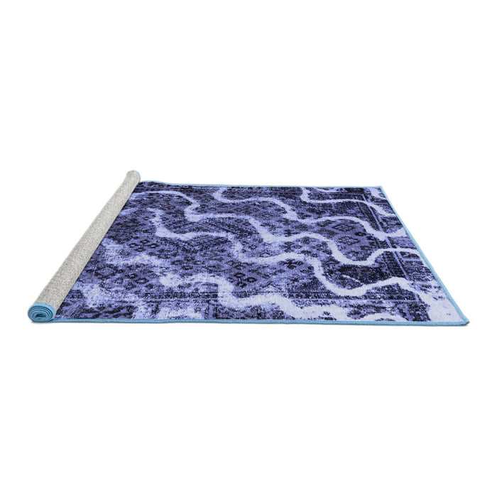 Sideview of Machine Washable Abstract Blue Modern Rug, wshabs2329blu