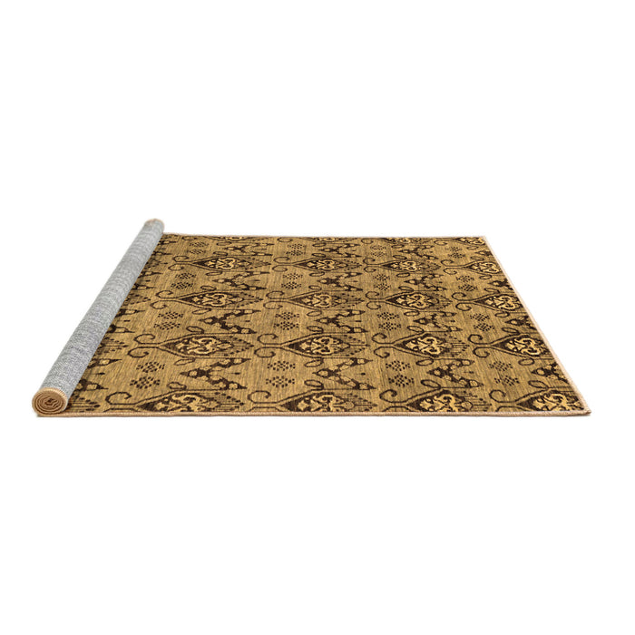 Sideview of Machine Washable Abstract Brown Modern Rug, wshabs232brn