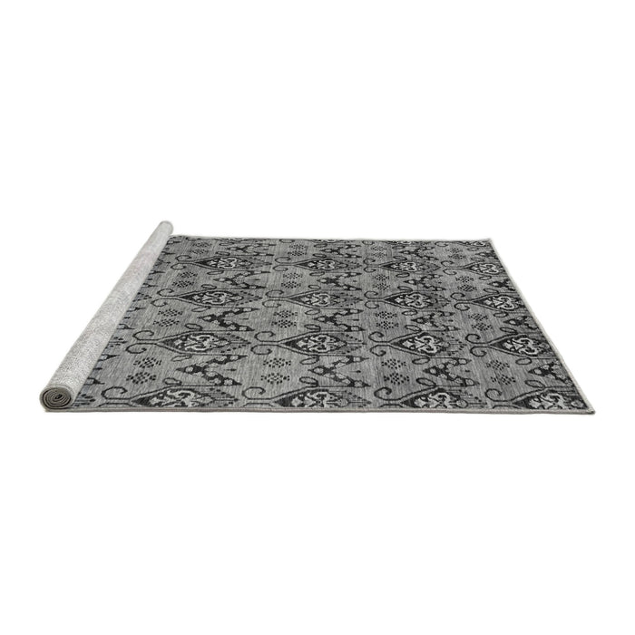 Sideview of Machine Washable Abstract Gray Modern Rug, wshabs232gry
