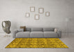 Machine Washable Abstract Yellow Modern Rug in a Living Room, wshabs232yw