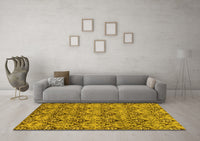 Machine Washable Abstract Yellow Modern Rug, wshabs232yw