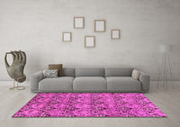 Machine Washable Abstract Pink Modern Rug, wshabs232pnk