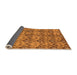 Sideview of Abstract Orange Modern Rug, abs232org