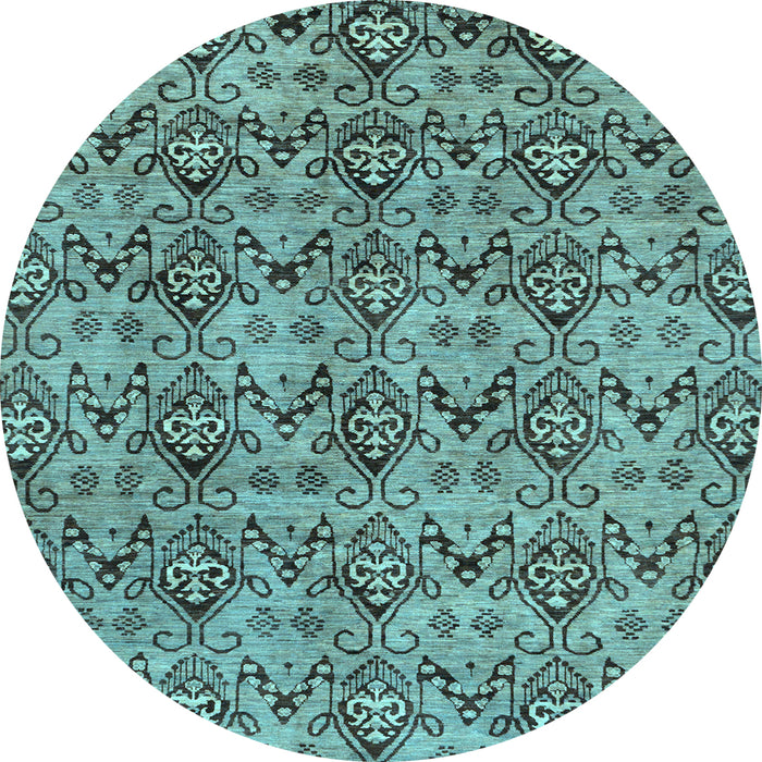 Round Machine Washable Abstract Light Blue Modern Rug, wshabs232lblu