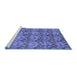 Sideview of Machine Washable Abstract Blue Modern Rug, wshabs232blu