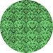 Round Abstract Emerald Green Modern Rug, abs232emgrn