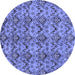 Round Abstract Blue Modern Rug, abs232blu