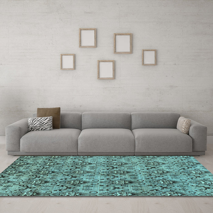 Machine Washable Abstract Light Blue Modern Rug in a Living Room, wshabs232lblu